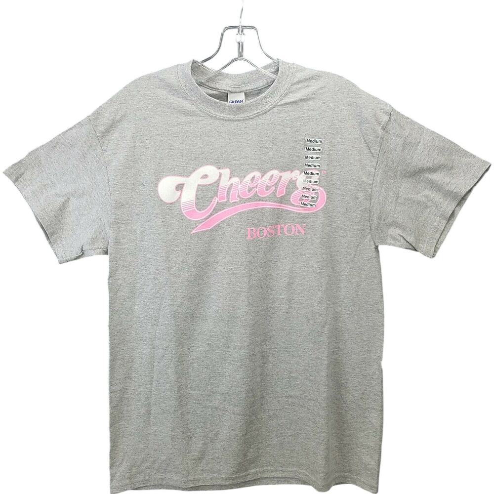 Boston Womens Cheers Graphic T-Shirt TV Series M Gray Pink Nostalgia 80/90's NWT